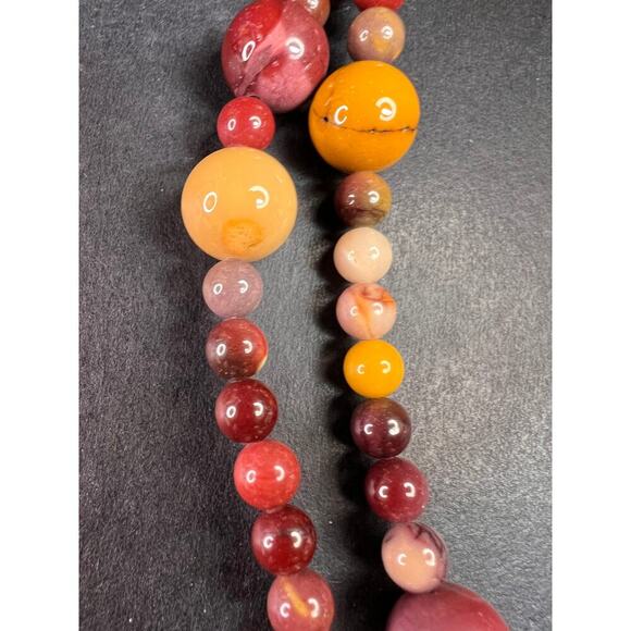 NEW Mookaite Jasper station 36 inch necklace with sterling silver clasp - Picture 7 of 15